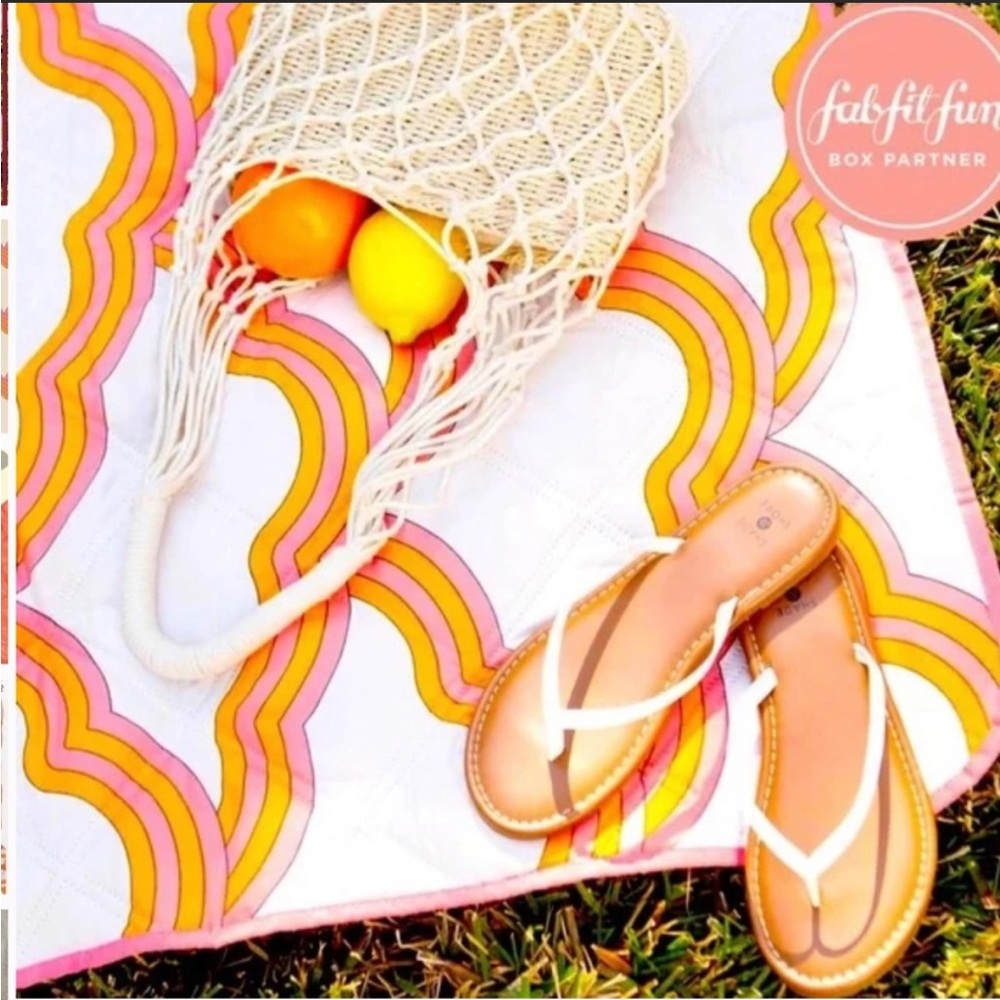 Anthropologie society6 50x70” picnic blanket in retro funky “clouds” print